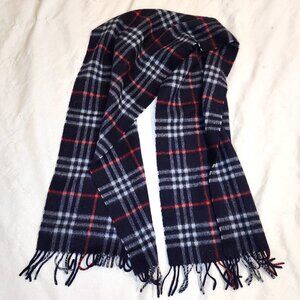 Burberry | Navy Blue Nova Check Cashmere Scarf